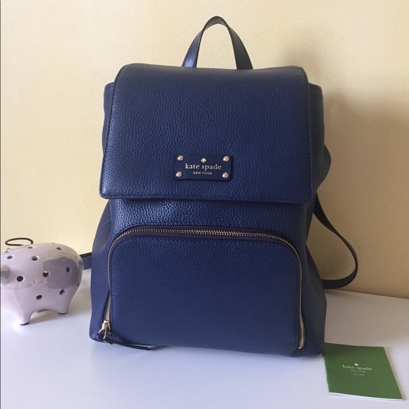 kate spade Handbags - ⭐️SOLD⭐️ KATE SPADE ♠️ leather navy backpack - NWT